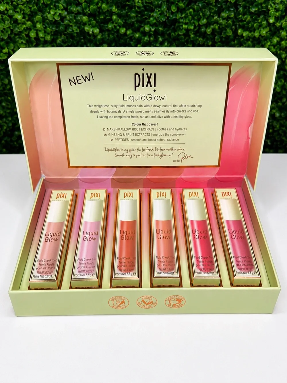 Pixi LiquidGlow Fluid Cheek Tint 6-Piece PR Set NWT